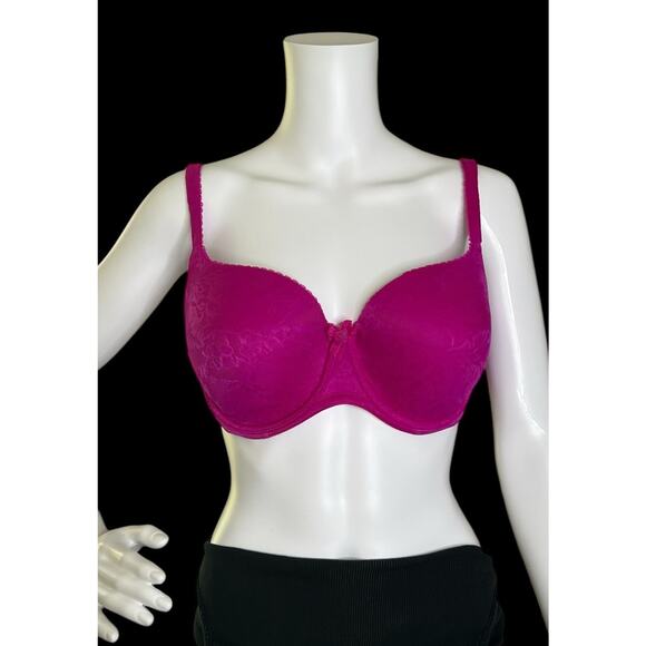 Victoria's Secret Bra 38D Body By Victoria Fuchsia Lace Color Adjustable Straps - Picture 1 of 10